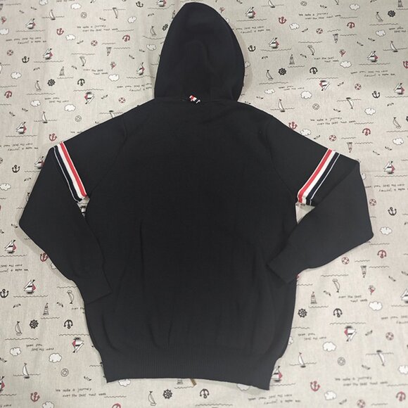 Thom Browne Hooded Zip-Up Knit Jacket - Picture 4 of 6